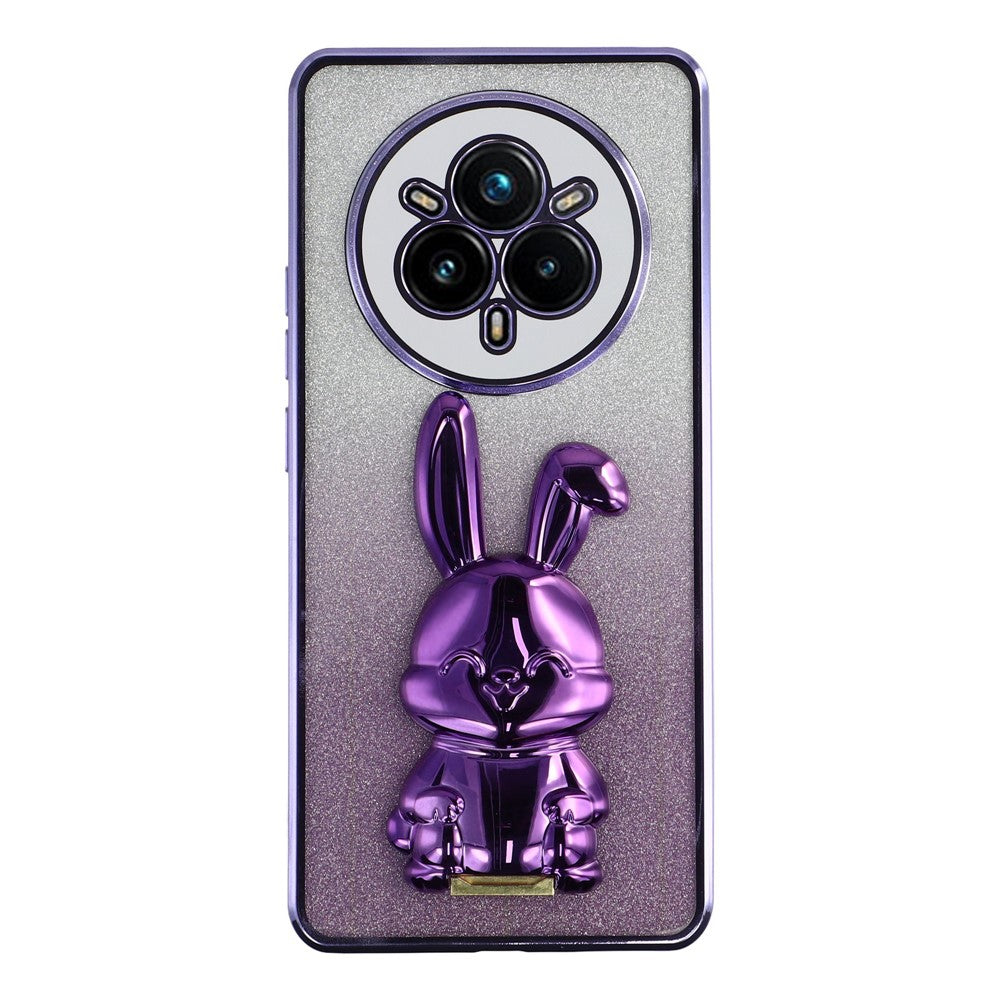 For Realme 14 Pro 5G Case Electroplating Glitter Rabbit PC + TPU Phone Cover with Kickstand