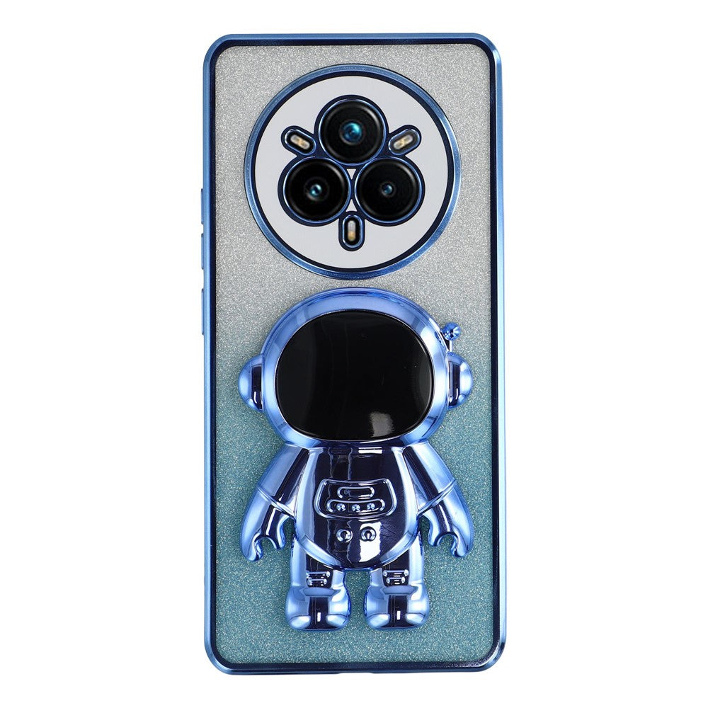 For Realme 14 Pro 5G Case with Astronaut Kickstand PC + TPU Phone Cover Shiny Glitter