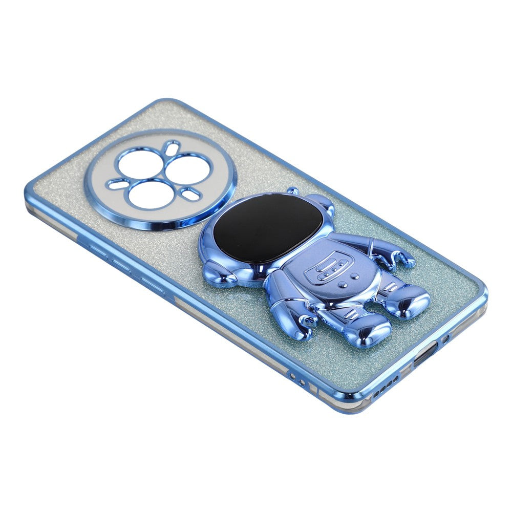 For Realme 14 Pro 5G Case with Astronaut Kickstand PC + TPU Phone Cover Shiny Glitter