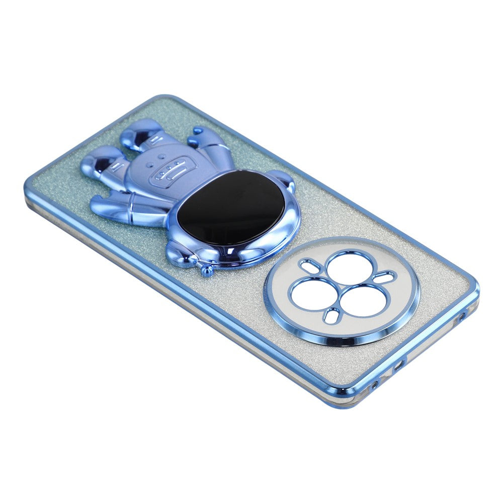 For Realme 14 Pro 5G Case with Astronaut Kickstand PC + TPU Phone Cover Shiny Glitter