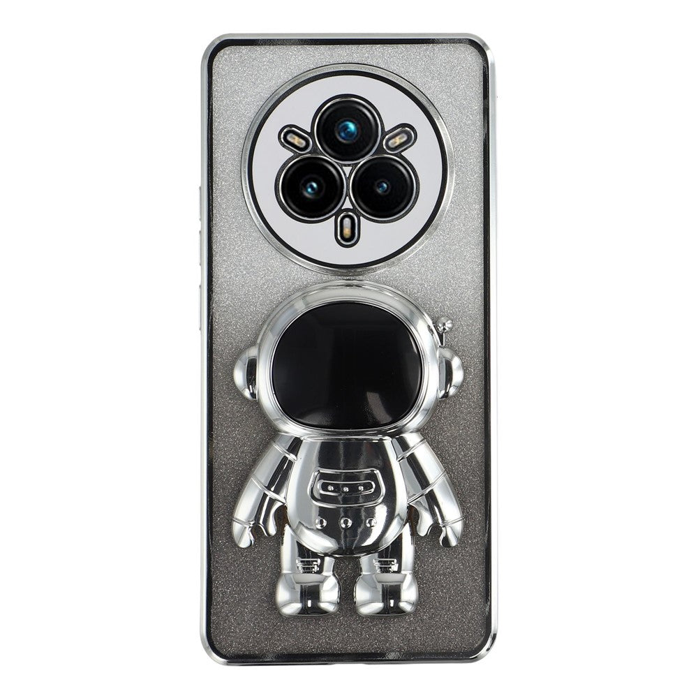 For Realme 14 Pro 5G Case with Astronaut Kickstand PC + TPU Phone Cover Shiny Glitter