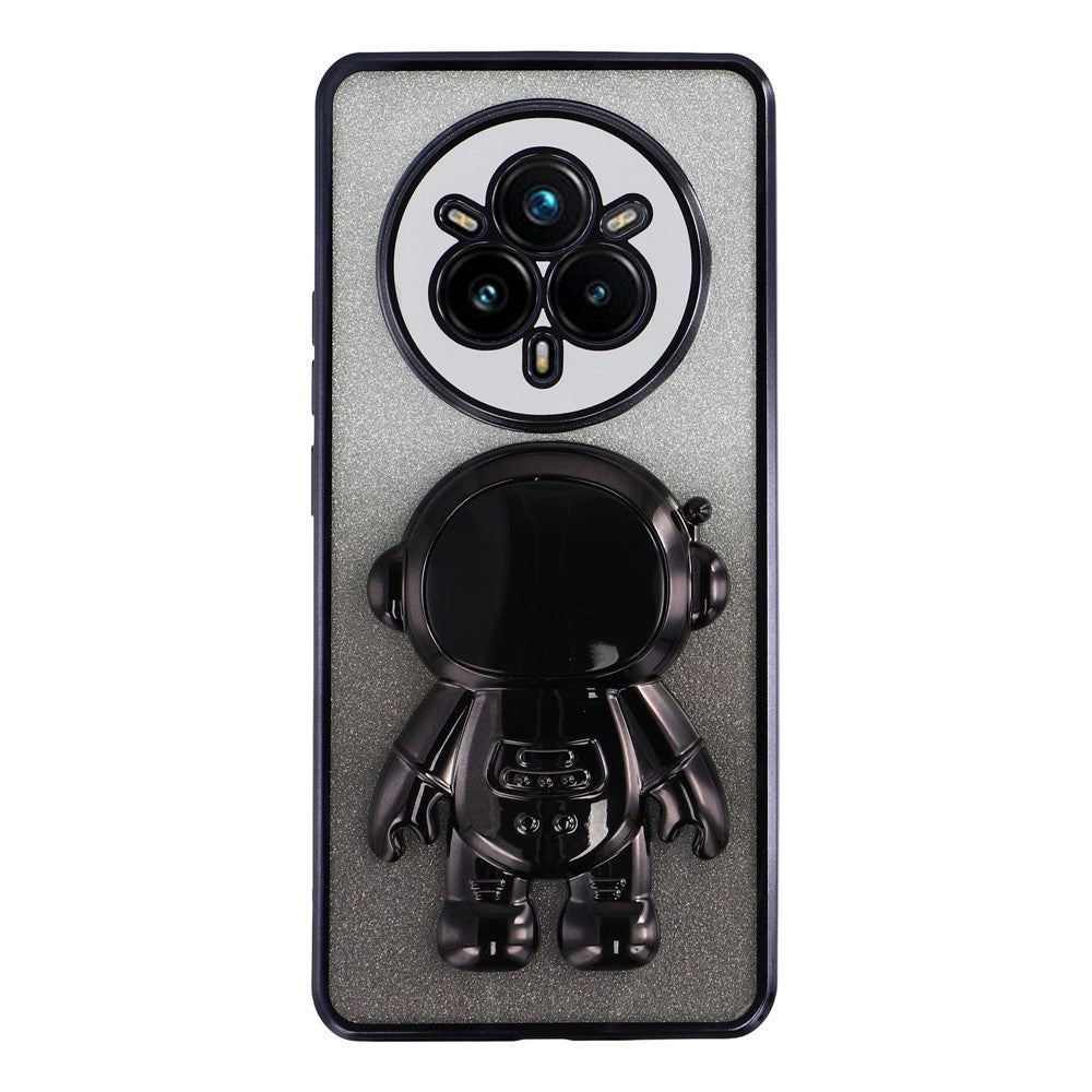 For Realme 14 Pro 5G Case with Astronaut Kickstand PC + TPU Phone Cover Shiny Glitter