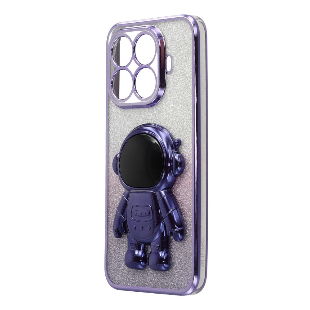 For Xiaomi 15T Pro Case with Astronaut Kickstand PC + TPU Phone Cover Shiny Glitter