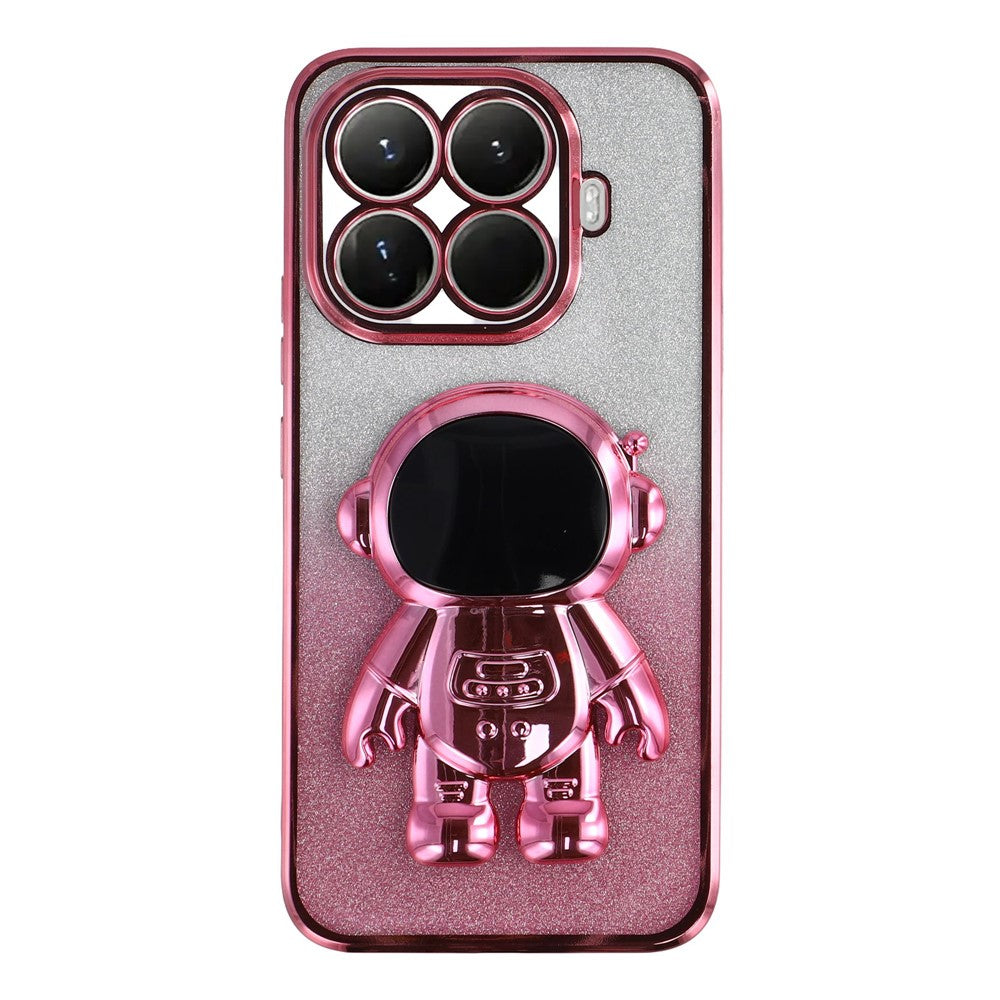 For Xiaomi 15T Pro Case with Astronaut Kickstand PC + TPU Phone Cover Shiny Glitter