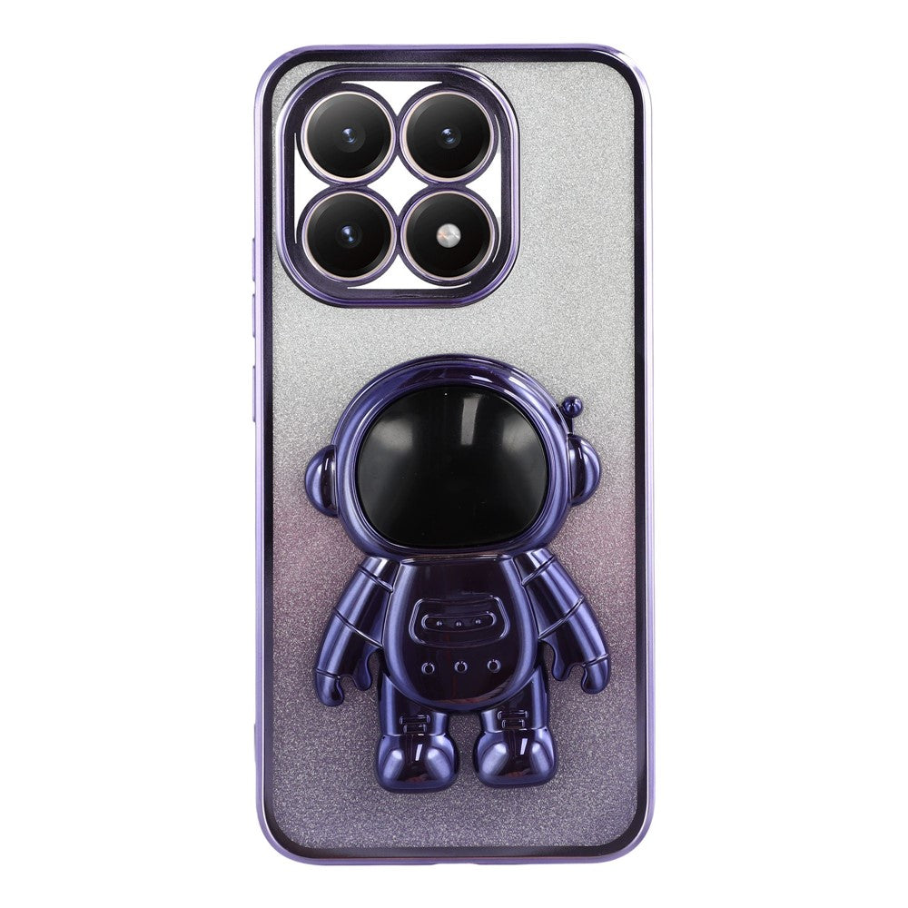 For Xiaomi 15T Case with Astronaut Kickstand PC + TPU Phone Cover Shiny Glitter