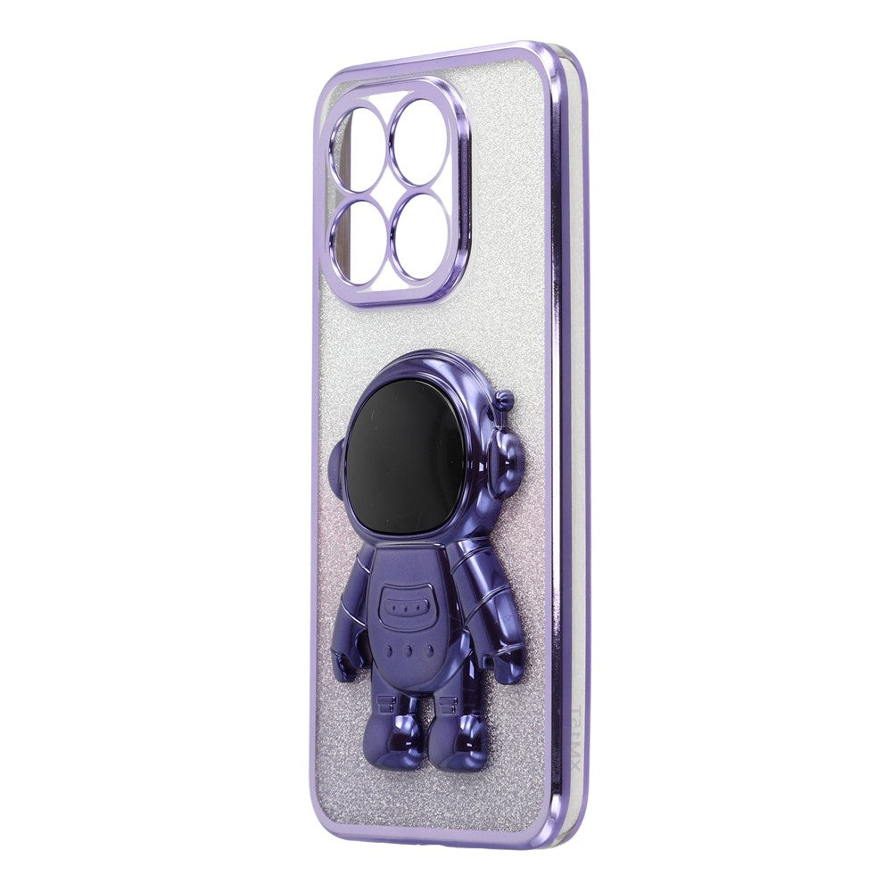 For Xiaomi 15T Case with Astronaut Kickstand PC + TPU Phone Cover Shiny Glitter