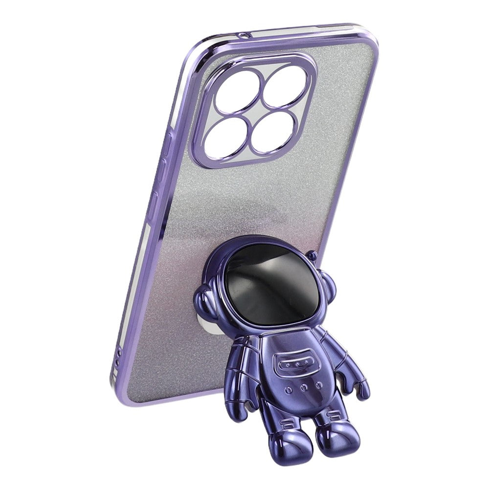 For Xiaomi 15T Case with Astronaut Kickstand PC + TPU Phone Cover Shiny Glitter