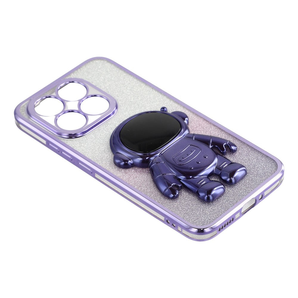 For Xiaomi 15T Case with Astronaut Kickstand PC + TPU Phone Cover Shiny Glitter