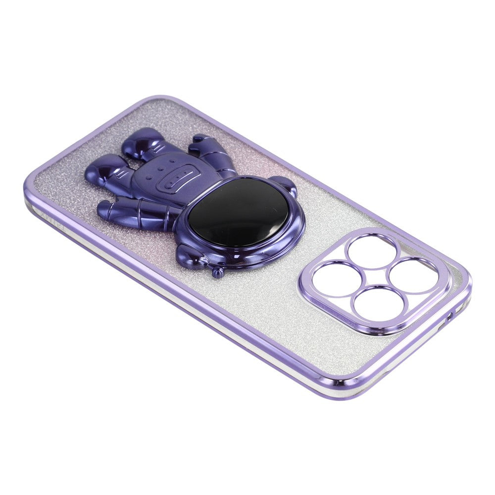 For Xiaomi 15T Case with Astronaut Kickstand PC + TPU Phone Cover Shiny Glitter