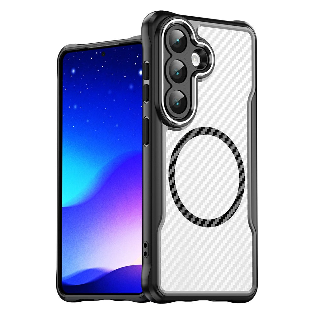 Funda para Samsung Galaxy S26 / S26 Pro compatible con MagSafe, cubierta híbrida para teléfono de fibra de carbono