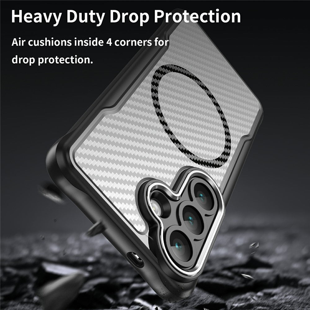 For Samsung Galaxy S26  /  S26 Pro Case Compatible with MagSafe Hybrid Phone Cover Carbon Fiber