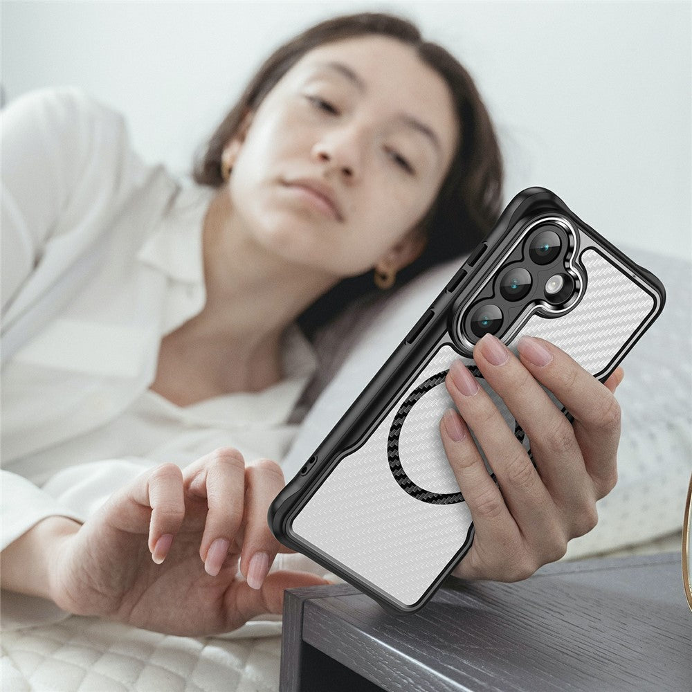 For Samsung Galaxy S26  /  S26 Pro Case Compatible with MagSafe Hybrid Phone Cover Carbon Fiber
