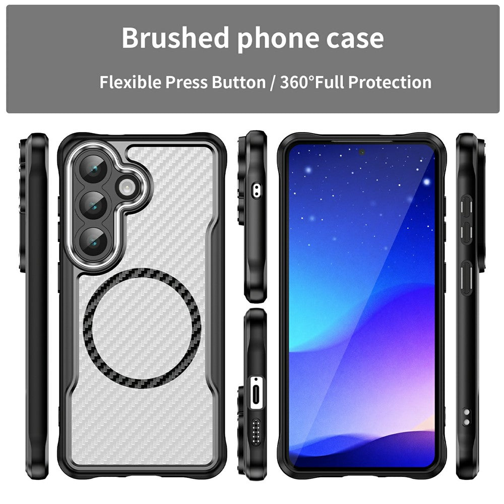 For Samsung Galaxy S26  /  S26 Pro Case Compatible with MagSafe Hybrid Phone Cover Carbon Fiber