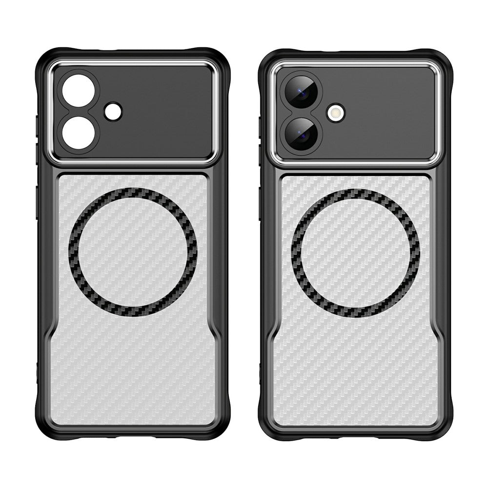 For Samsung Galaxy S26 Edge Case Compatible with MagSafe Hybrid Phone Cover Carbon Fiber