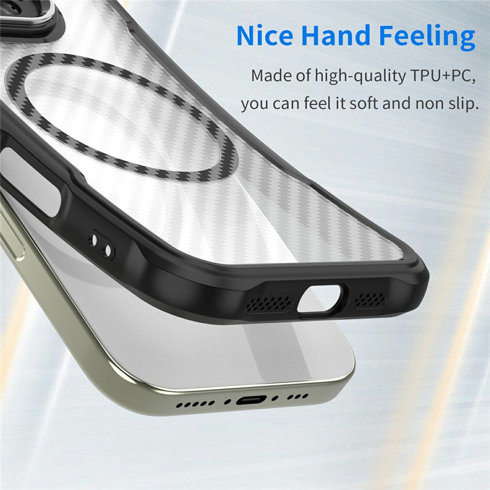 For Samsung Galaxy S26 Edge Case Compatible with MagSafe Hybrid Phone Cover Carbon Fiber