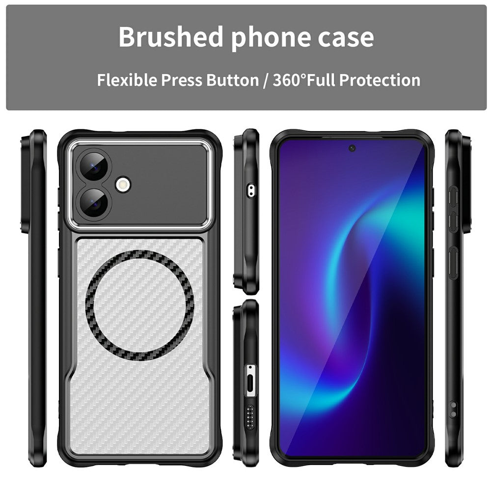 For Samsung Galaxy S26 Edge Case Compatible with MagSafe Hybrid Phone Cover Carbon Fiber