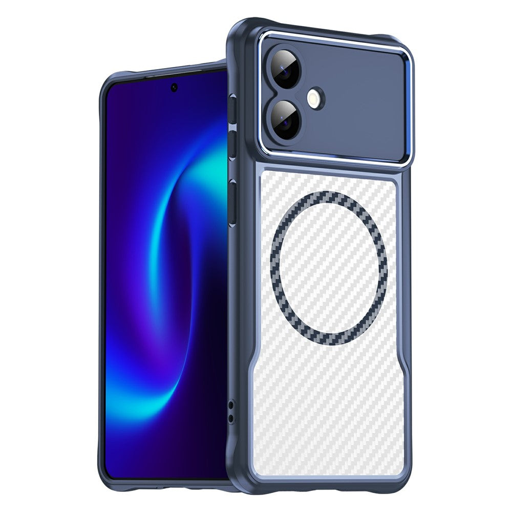 For Samsung Galaxy S26 Edge Case Compatible with MagSafe Hybrid Phone Cover Carbon Fiber