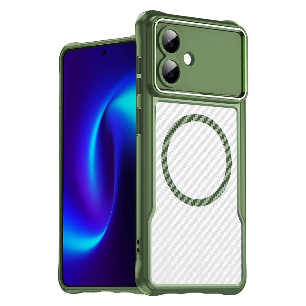 For Samsung Galaxy S26 Edge Case Compatible with MagSafe Hybrid Phone Cover Carbon Fiber