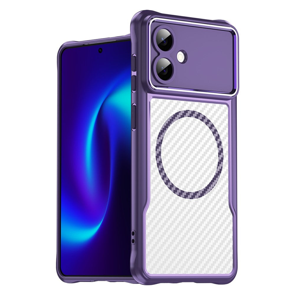 For Samsung Galaxy S26 Edge Case Compatible with MagSafe Hybrid Phone Cover Carbon Fiber