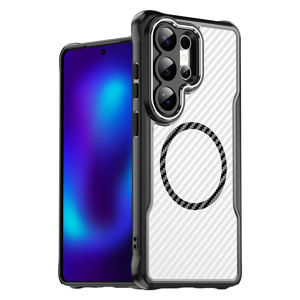 For Samsung Galaxy S26 Ultra Case Compatible with MagSafe Hybrid Phone Cover Carbon Fiber