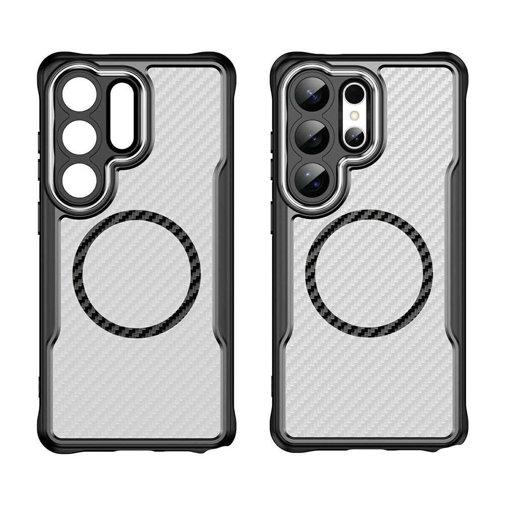 For Samsung Galaxy S26 Ultra Case Compatible with MagSafe Hybrid Phone Cover Carbon Fiber