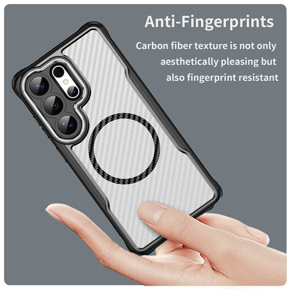 For Samsung Galaxy S26 Ultra Case Compatible with MagSafe Hybrid Phone Cover Carbon Fiber