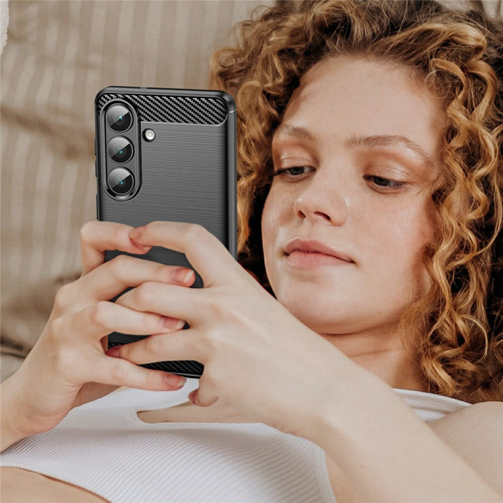 AMORUS For Samsung Galaxy S26  /  S26 Pro Case Carbon Fiber Texture Brushed Protective Phone Cover