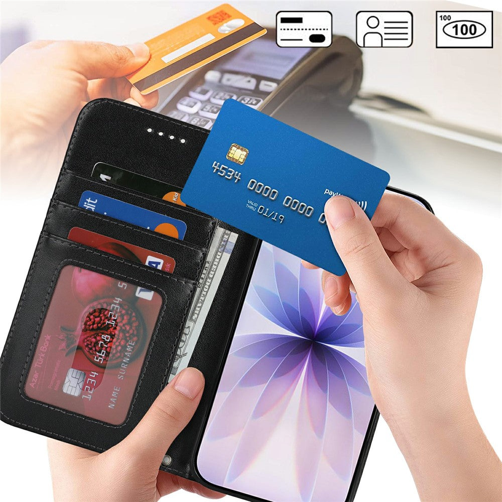 Étui portefeuille en cuir texturé avec dragonne pour iPhone 17 