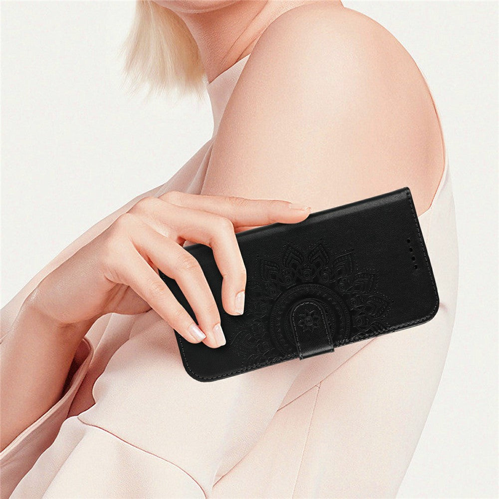 Étui portefeuille en cuir texturé avec dragonne pour iPhone 17 