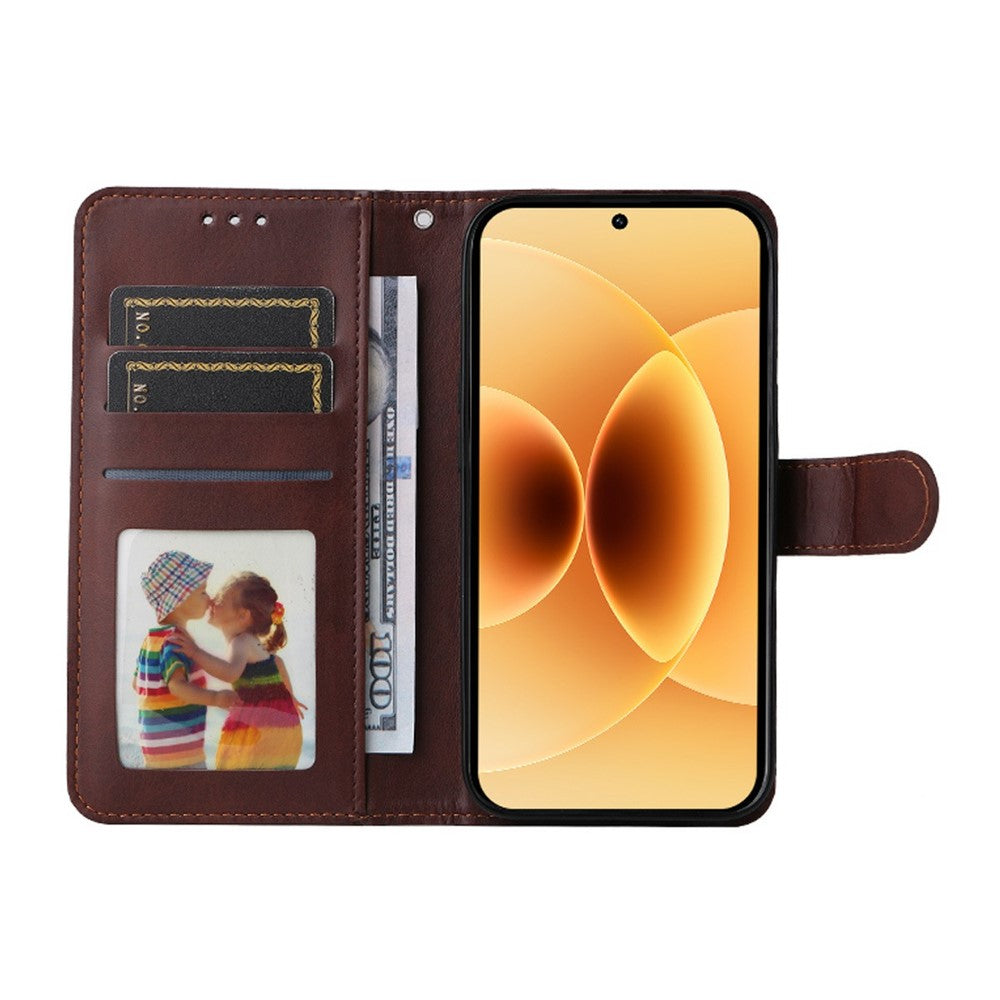 ENKAY HAT PRINCE For Xiaomi 17 Wallet Case Calf Texture Leather Phone Stand Cover with 0.18mm Screen Protector / Strap