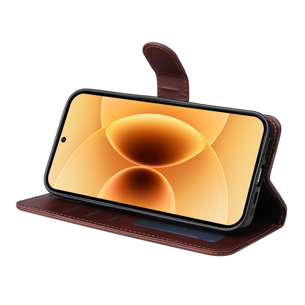 ENKAY HAT PRINCE For Xiaomi 17 Wallet Case Calf Texture Leather Phone Stand Cover with 0.18mm Screen Protector / Strap