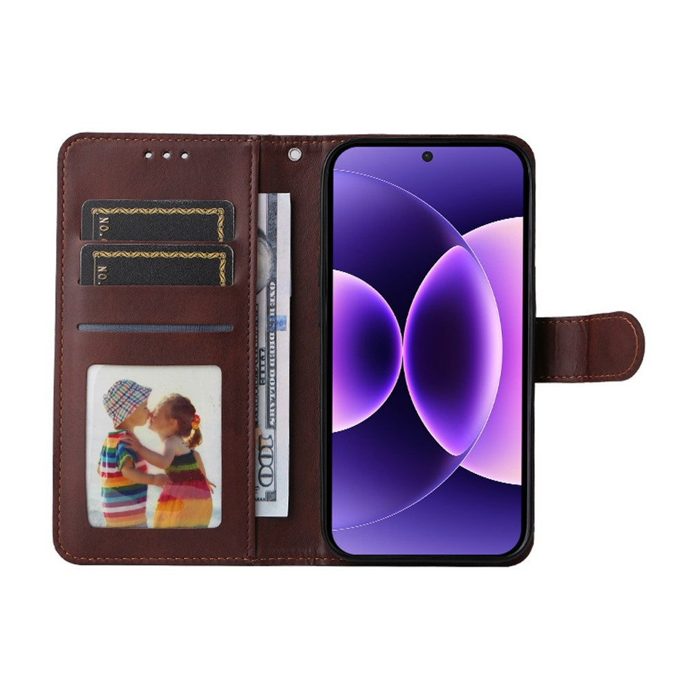 ENKAY HAT PRINCE For Xiaomi 17 Pro Wallet Case Calf Texture Leather Phone Stand Cover with 0.18mm Screen Protector / Strap