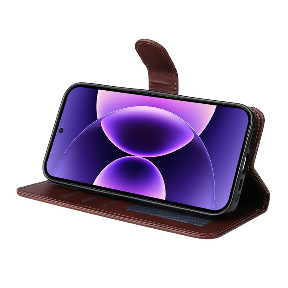 ENKAY HAT PRINCE For Xiaomi 17 Pro Wallet Case Calf Texture Leather Phone Stand Cover with 0.18mm Screen Protector / Strap