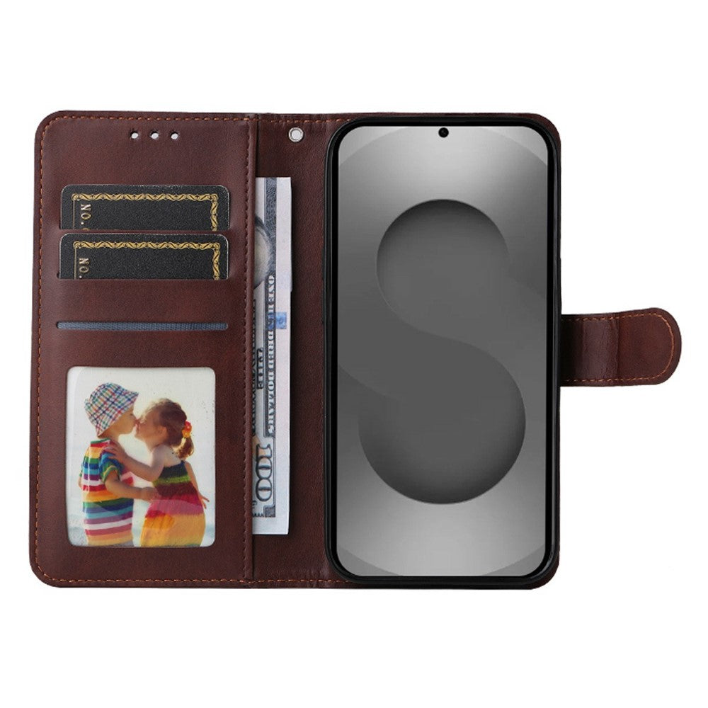 ENKAY HAT PRINCE For Samsung Galaxy S26 Ultra Wallet Case Calf Texture Leather Phone Stand Cover with 0.18mm Screen Protector / Strap