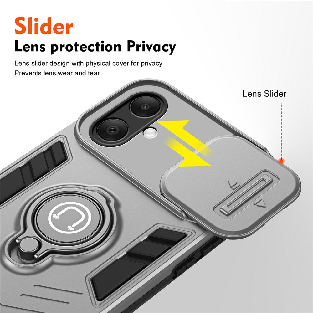 For Samsung Galaxy A07 4G Case Slide Camshield Kickstand PC + TPU Phone Cover