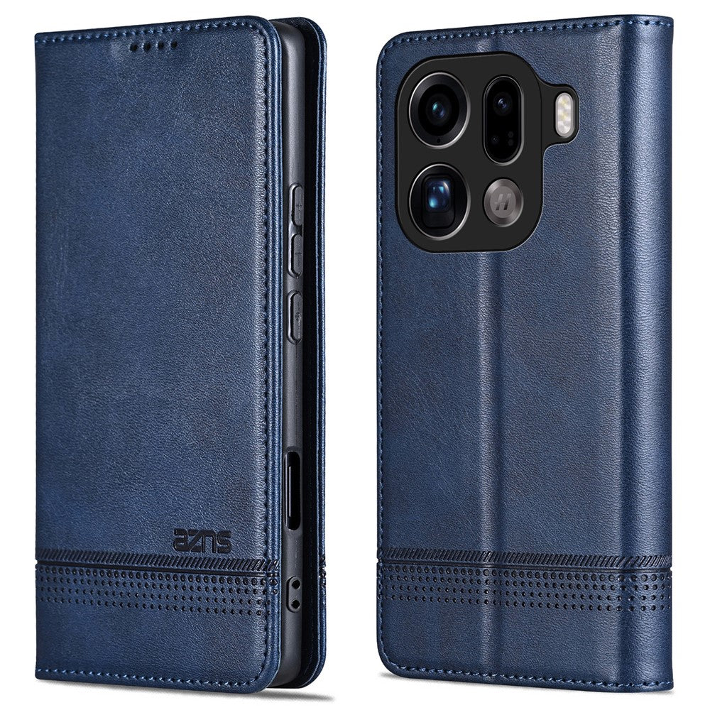 AZNS For Oppo Find X9 Pro 5G Case Cowhide Texture PU Leather Wallet Phone Cover