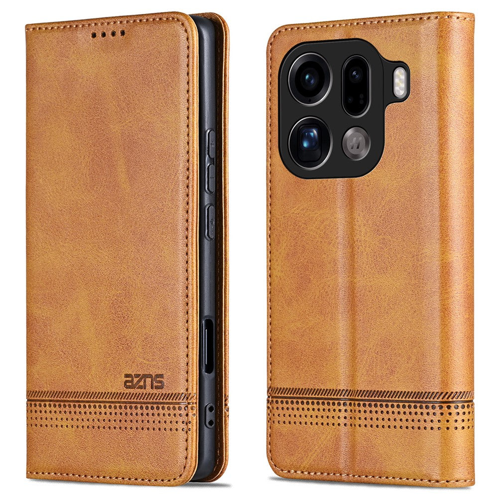 AZNS For Oppo Find X9 Pro 5G Case Cowhide Texture PU Leather Wallet Phone Cover