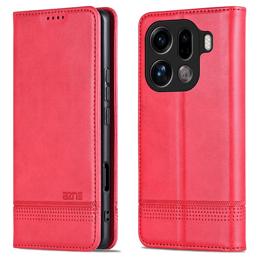 AZNS For Oppo Find X9 Pro 5G Case Cowhide Texture PU Leather Wallet Phone Cover