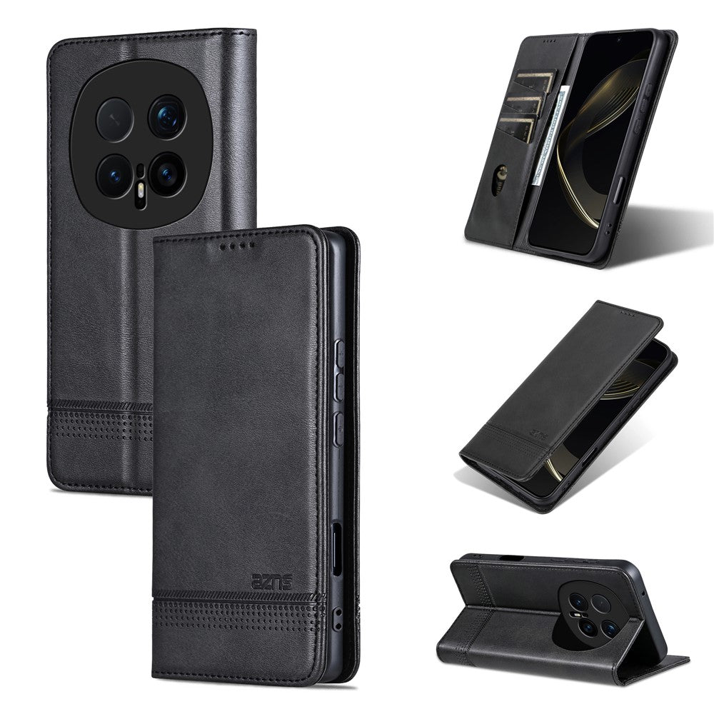 AZNS For Honor Magic8 Pro 5G Case Cowhide Texture PU Leather Wallet Phone Cover