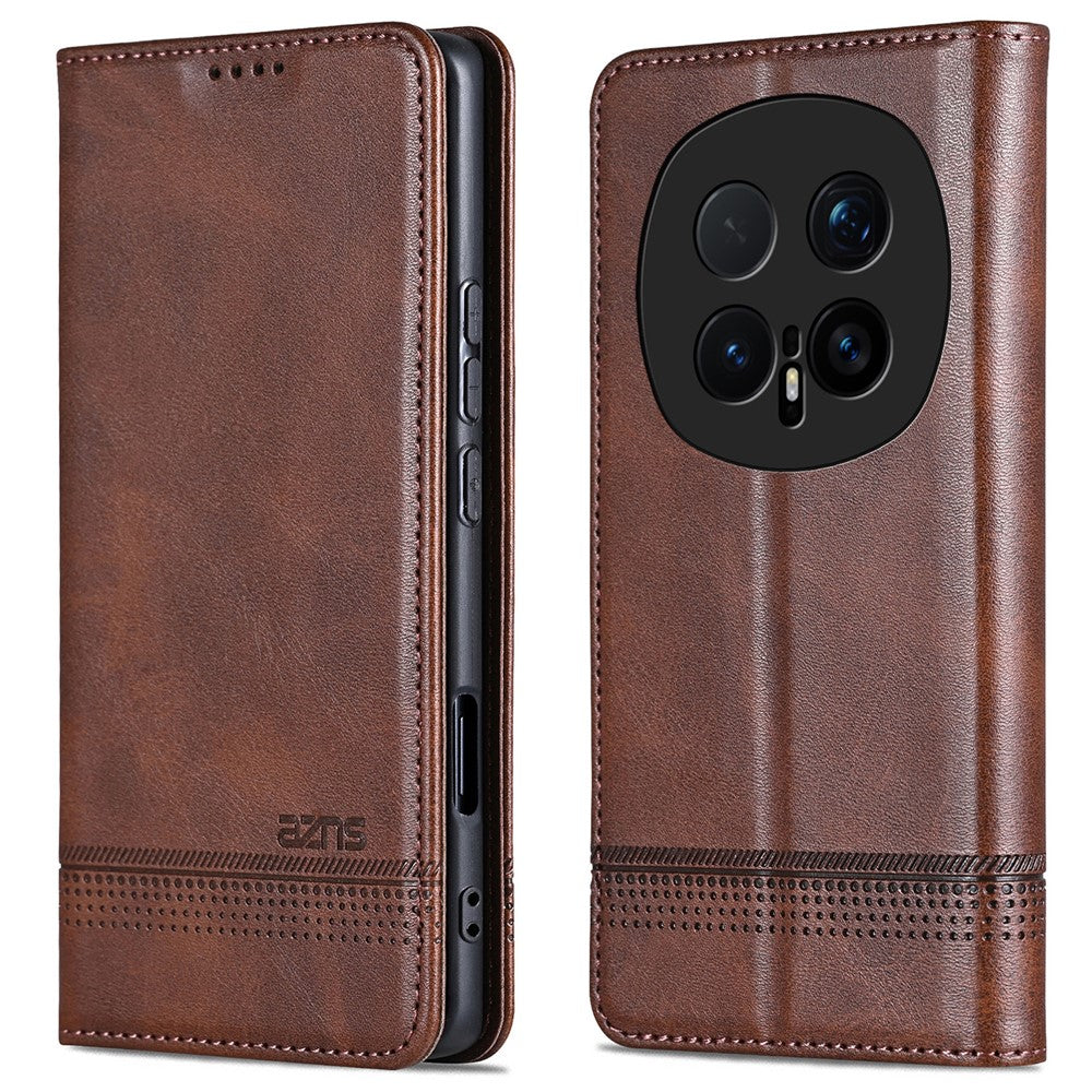 AZNS For Honor Magic8 Pro 5G Case Cowhide Texture PU Leather Wallet Phone Cover