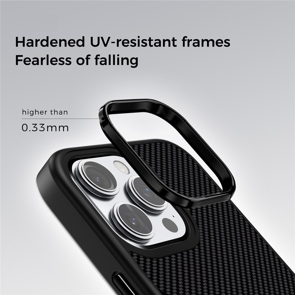 ABEEL CF-Lyocell Series For iPhone 16 Pro Case Compatible with MagSafe Microfiber + PC + E-TPU Phone Cover