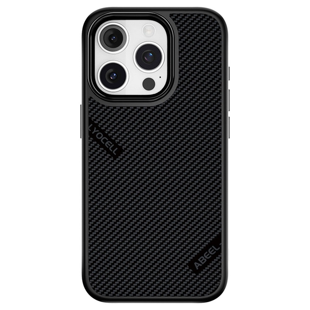 ABEEL CF-Lyocell Series For iPhone 15 Pro Case Compatible with MagSafe Microfiber + PC + E-TPU Phone Cover