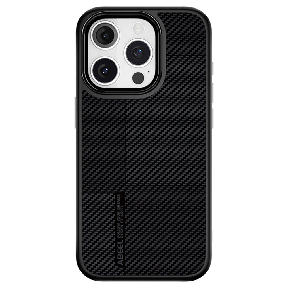 ABEEL CF-Lyocell Series For iPhone 15 Pro Case Compatible with MagSafe Microfiber + PC + E-TPU Phone Cover