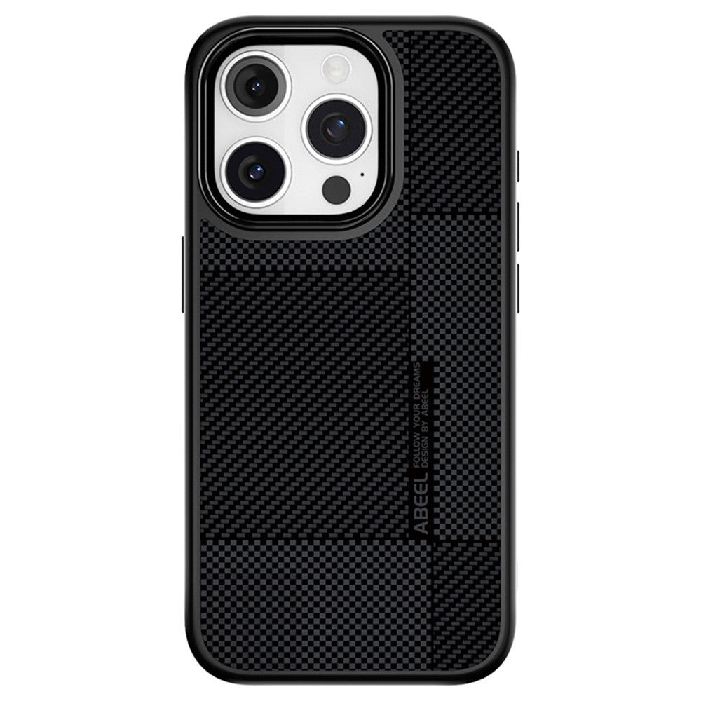 ABEEL CF-Lyocell Series For iPhone 15 Pro Case Compatible with MagSafe Microfiber + PC + E-TPU Phone Cover