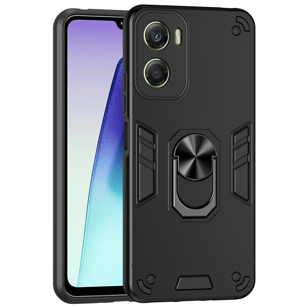 For Motorola Moto G06 4G Case PC + TPU Drop Defend Phone Cover with Ring Kickstand