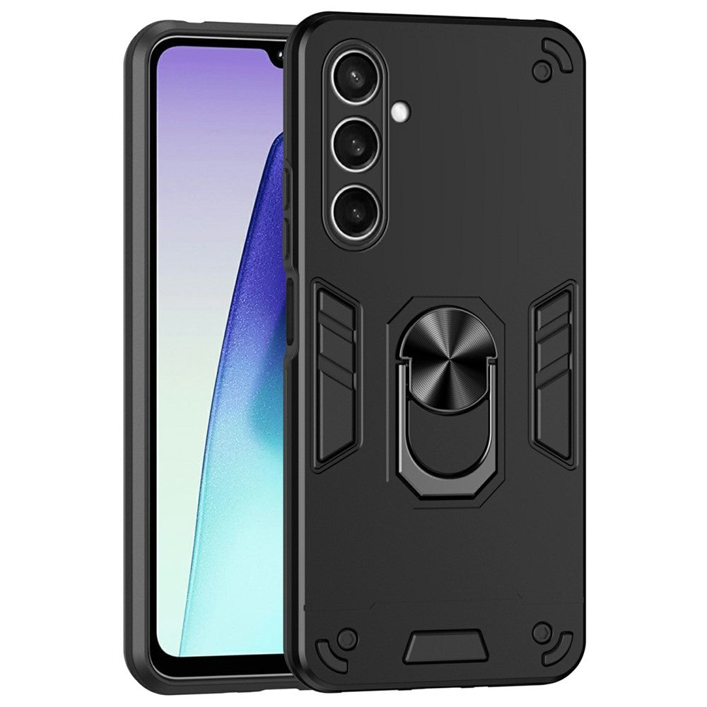 For Samsung Galaxy S25 FE Case PC + TPU Drop Defend Phone Cover with Ring Kickstand