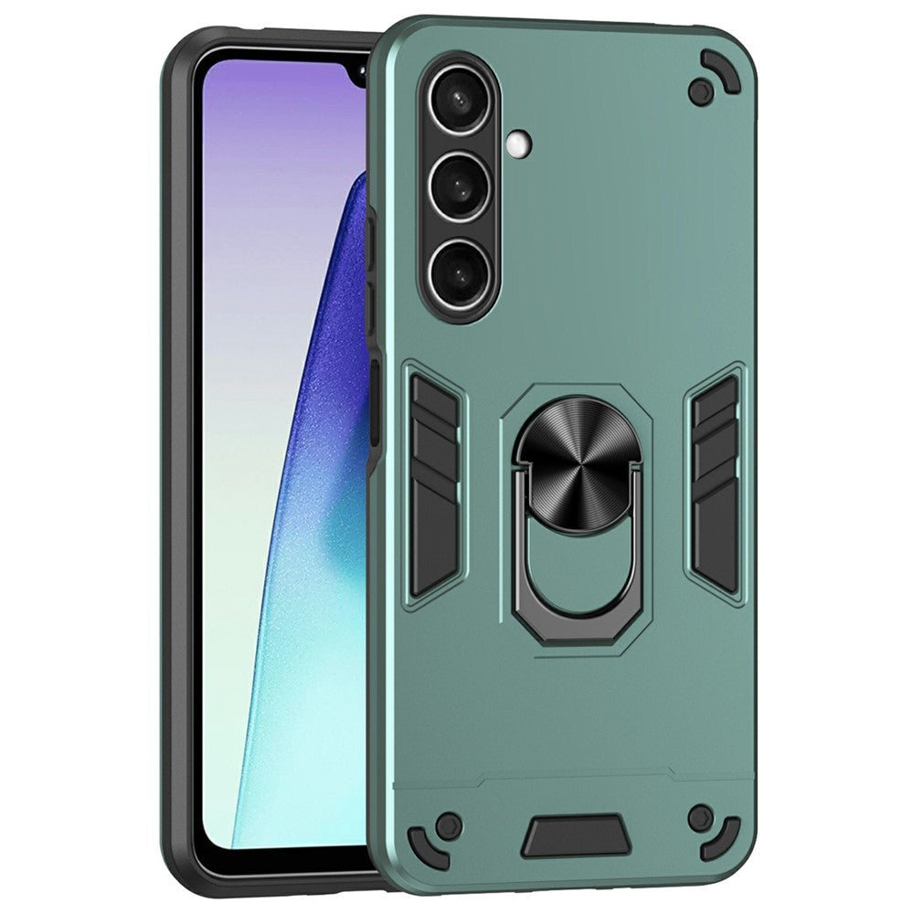 For Samsung Galaxy S25 FE Case PC + TPU Drop Defend Phone Cover with Ring Kickstand