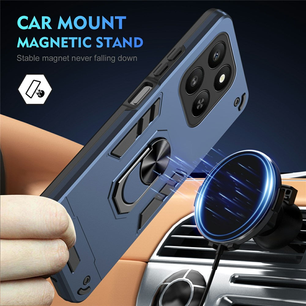 For Honor 400 Smart 5G / X7d 4G Case PC + TPU Drop Defend Phone Cover with Ring Kickstand