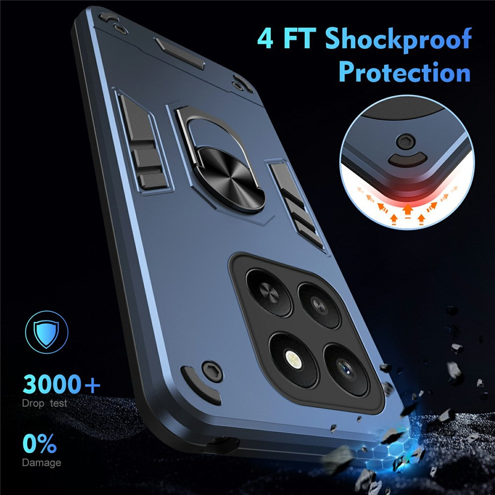 For Honor 400 Smart 5G / X7d 4G Case PC + TPU Drop Defend Phone Cover with Ring Kickstand