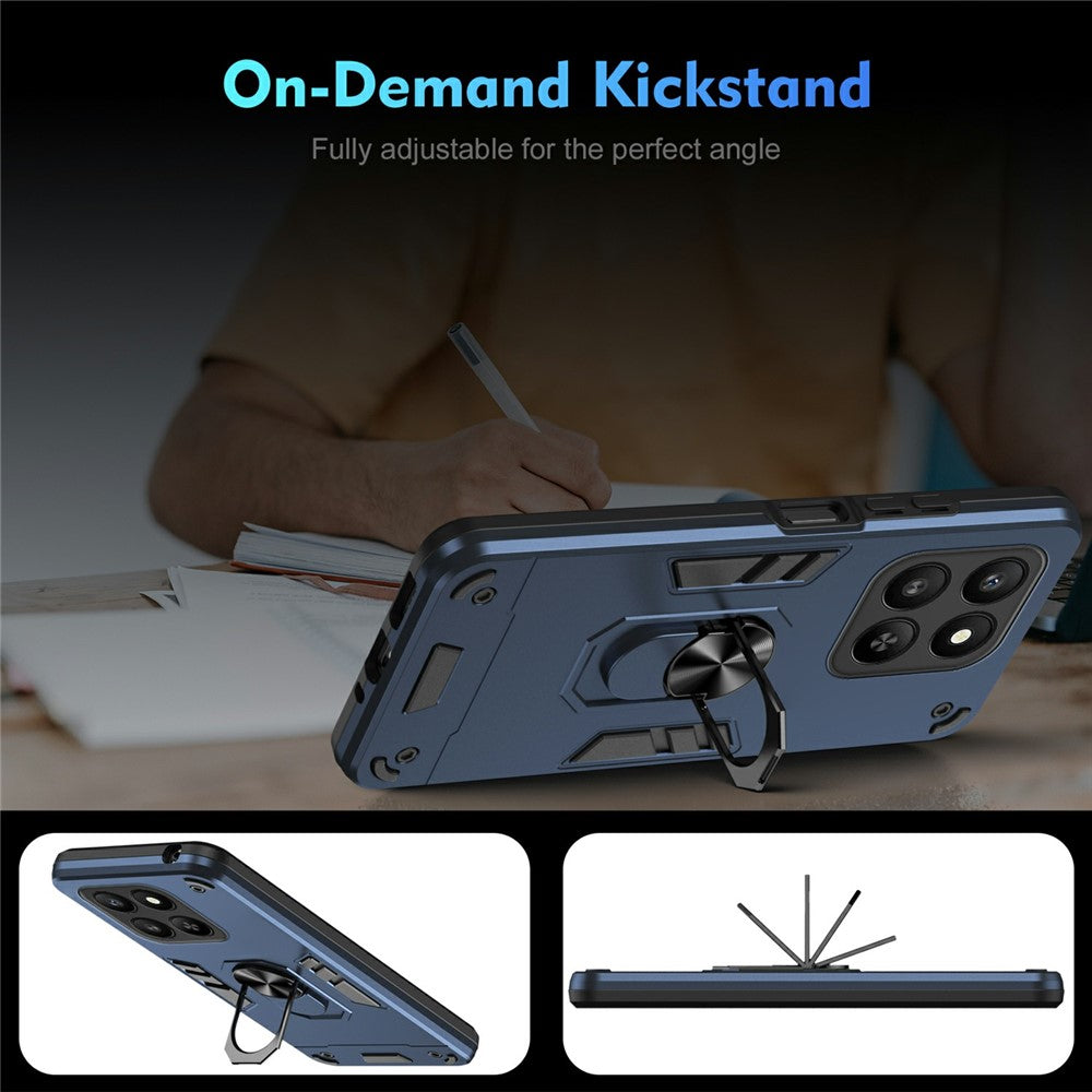 For Honor 400 Smart 5G / X7d 4G Case PC + TPU Drop Defend Phone Cover with Ring Kickstand